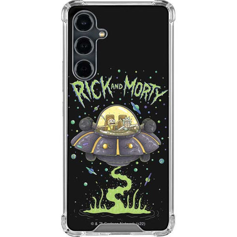 Adult Swim Rick and Morty Spaceship Galaxy S23 FE Clear Case